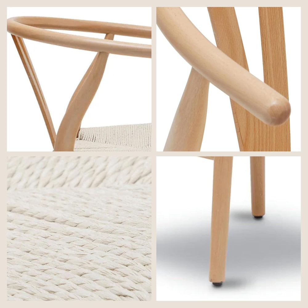POLY & BARK Weave Dining Chair – Mid-Century Modern Wishbone Dining Chair...