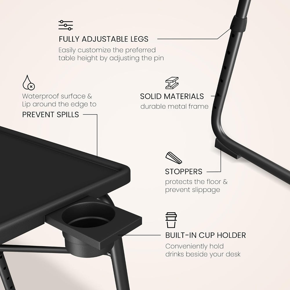 Our Modern Space Adjustable TV Tray Table - 6 Height & 3 Tilt Angle Setti...