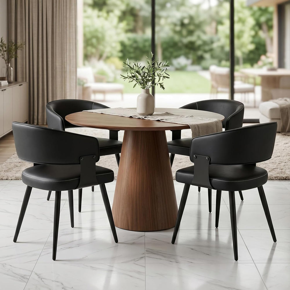Dining Chairs Set of 4, Modern Upholstered PU Leather Kitchen & Dining Ro...