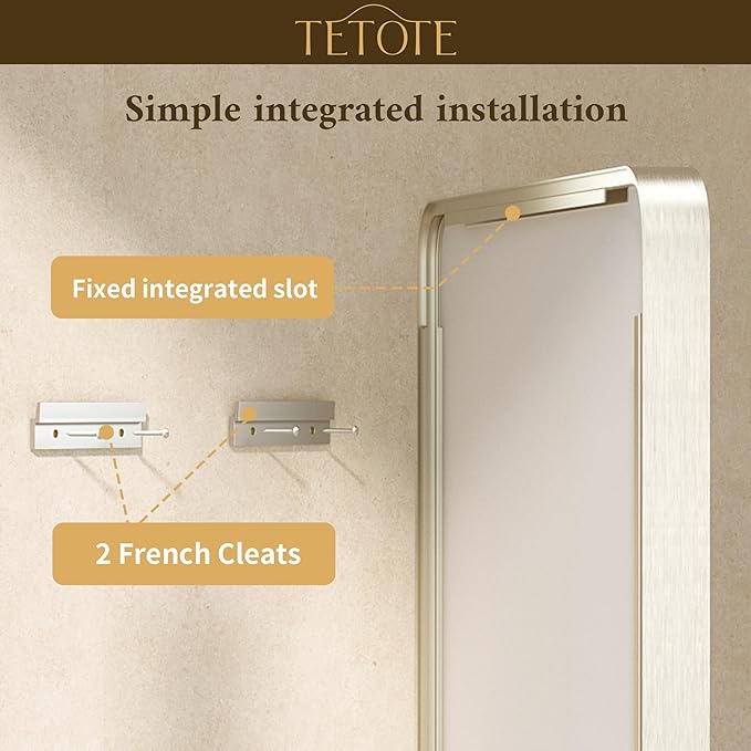 TETOTE Brushed Nickel Mirror 22 x 30 Brushed Nickel Metal Framed Bathroom Mir...