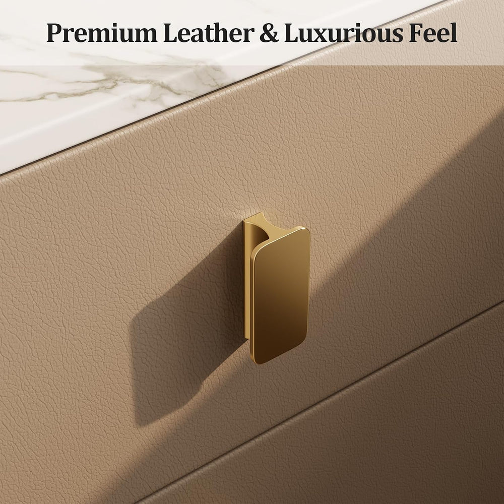AQIMUELE Narrow Nightstand with Drawers, Narrow Side Table Leather, Small Bed...