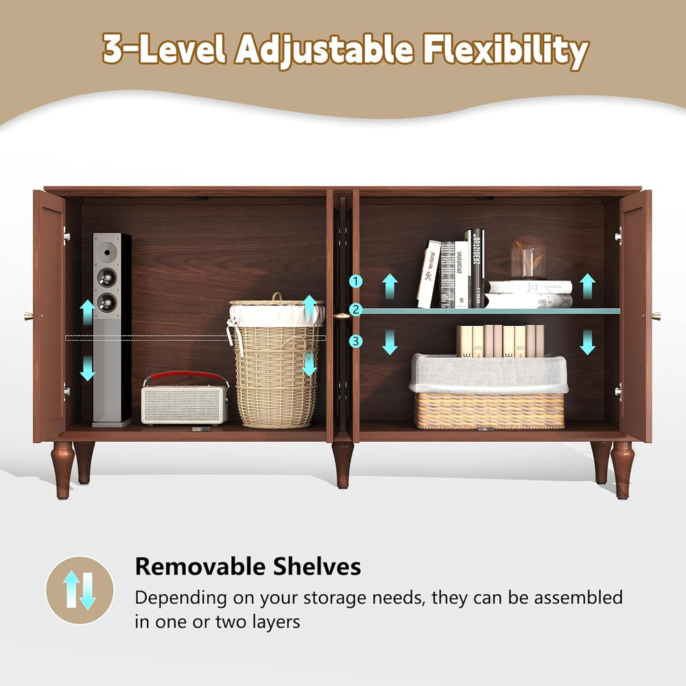 ARTPOWER 58'' Mid-Century Modern Sideboard Buffet Cabinet with Storage