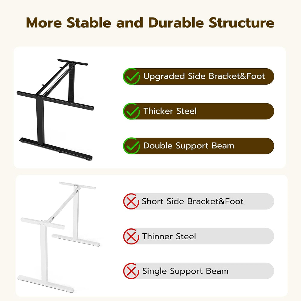 Acrolix L Shaped Electric Standing Desk - 59x40 Inch Reversible Corner Sit St...