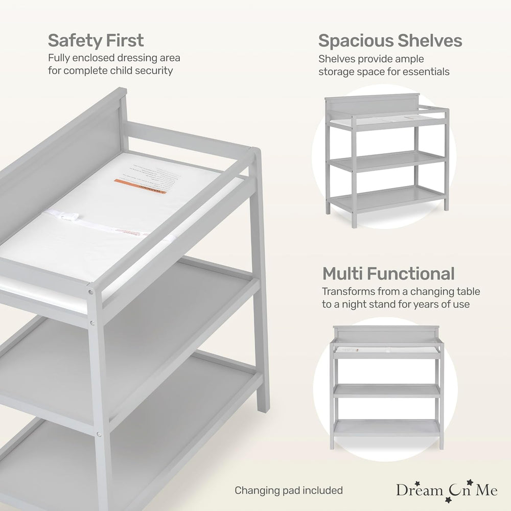 Dream On Me Jax Universal Changing Table, Pebble Grey 34x20x40 Inch (Pack of 1)