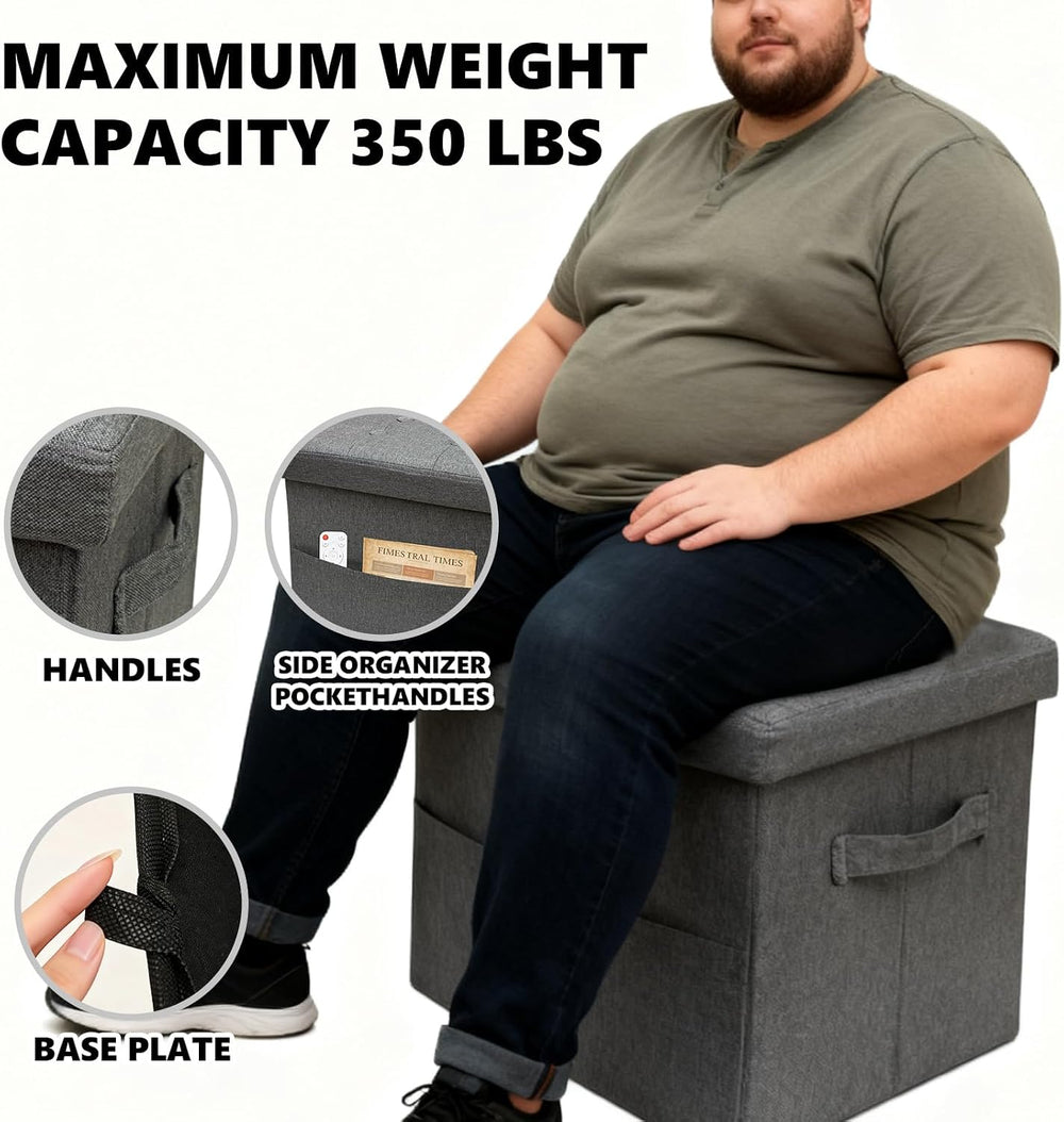ALASDO Storage Ottoman Footrest Stool Small Ottoman with Storage Foldable Ott...