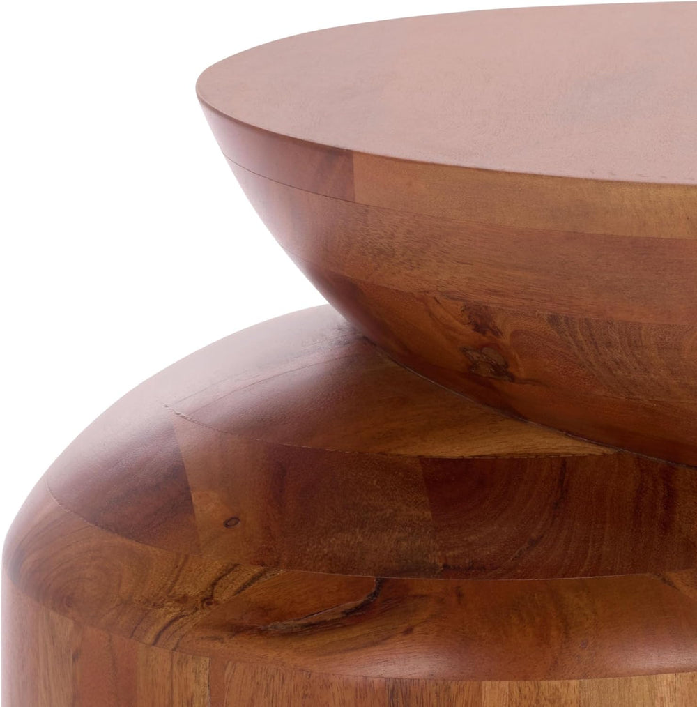 SAFAVIEH Home Collection - Masew Solid Wood Accent Table with Sculptural Stac...