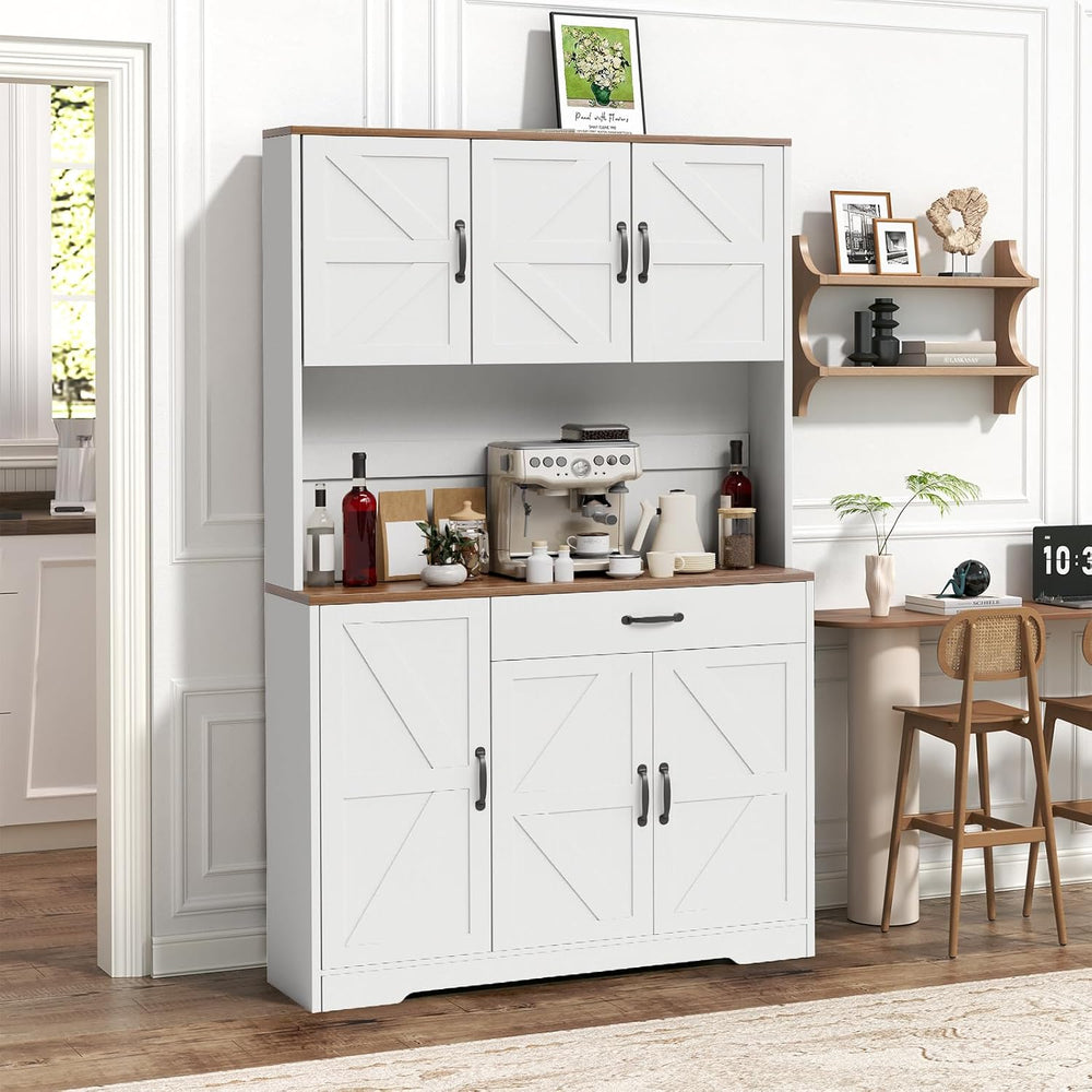 GRUSIGN 71" Pantry Cabinet with Charging Station, Large Capacity Kitchen...