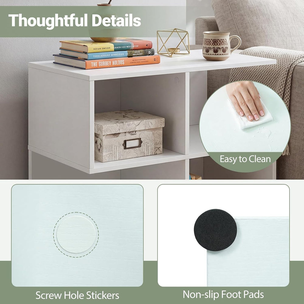 Giantex 4-Cube Book Shelf, 17'' Modern S-Shaped Couch End Sofa Side T...