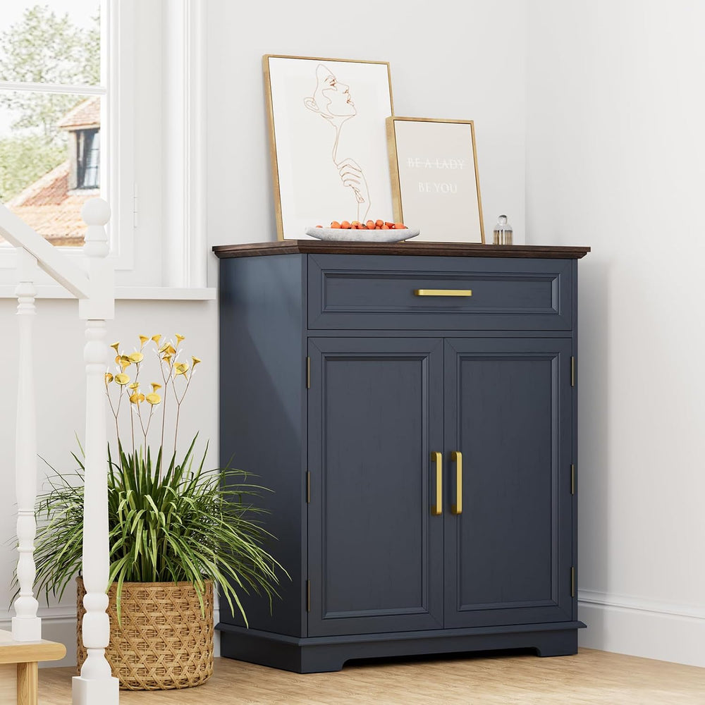 REDAYFUR Kitchen Storage Cabinet with Drawer, Buffet Cabinet with Storable Do...
