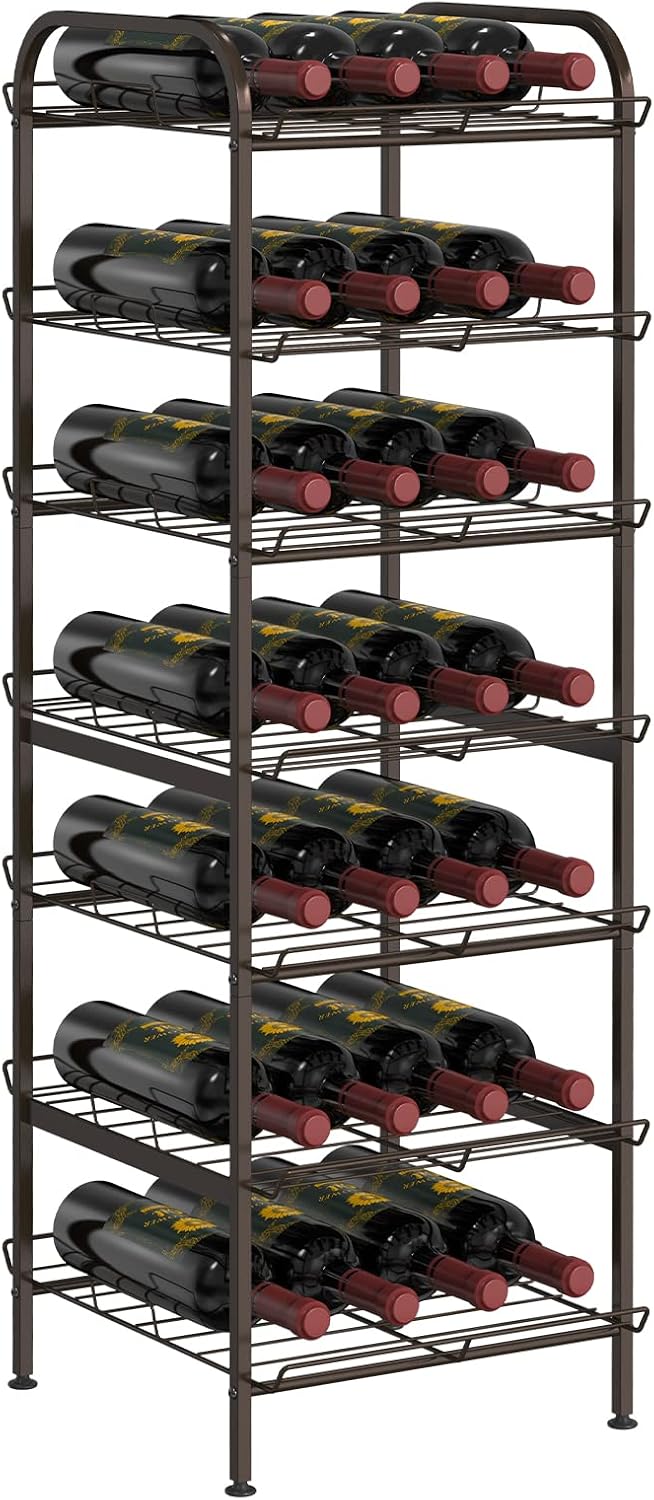 smusei Water Bottle Organizer 7 Tier Free Standing Vertical Metal Water Bottl...