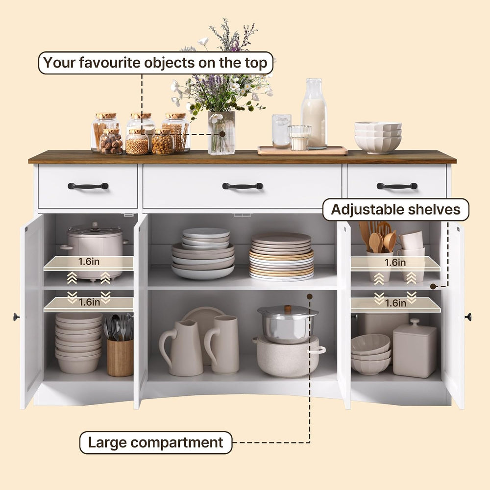 Gizoon Sideboard Buffet Cabinet with Storage, Modern Kitchen Sideboard and Co...