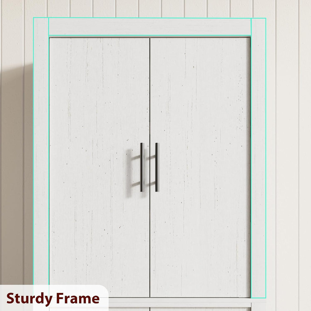GarveeHome Kitchen Storage Pantry, Pantry Storage Cabinet with 4 Doors & ...