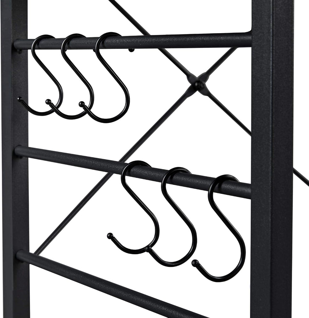 Yaheetech 4-Tier Open Frame Baker's Rack with Wire Basket,Rustic Brown | ...