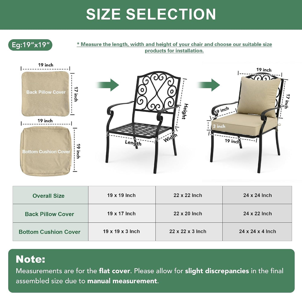 Summsun Outdoor Chair Cushions Set of 4, Faux Linen Patio Furniture Cushions,...