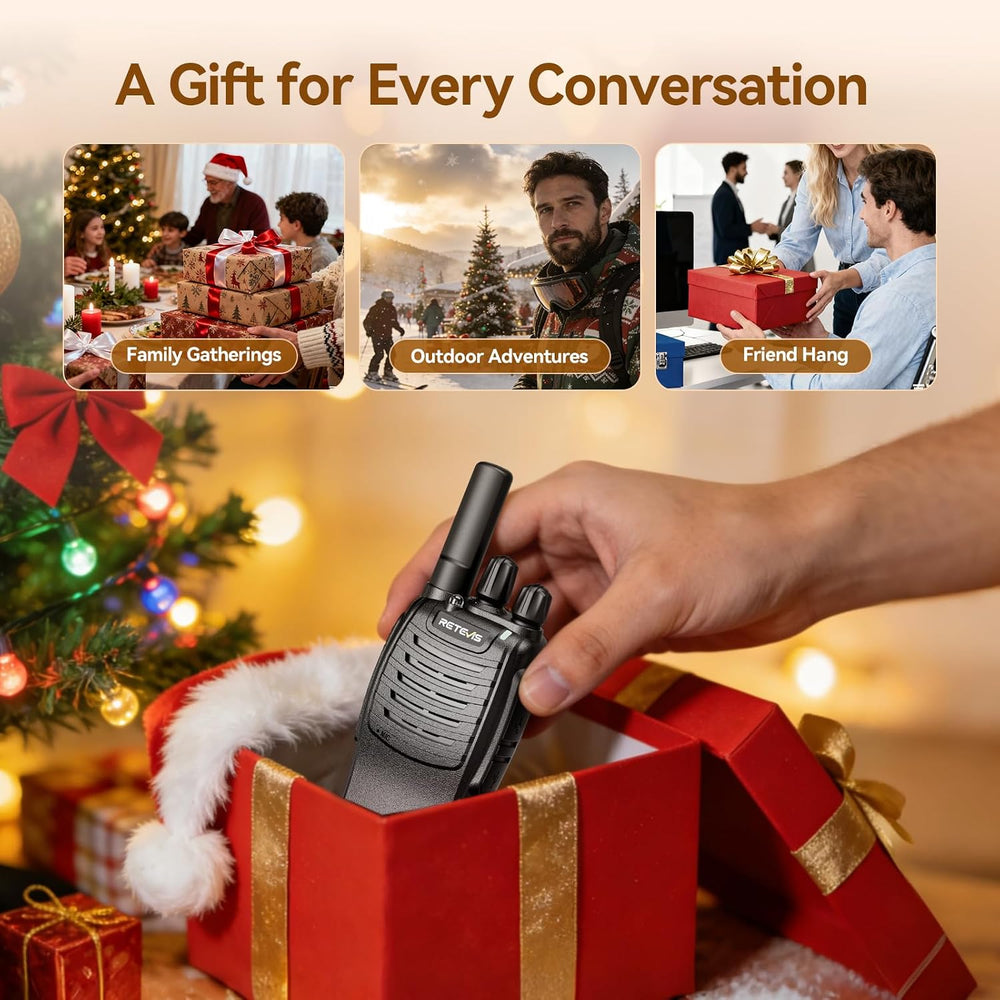 Retevis H-777 Rechargeable Walkie Talkies, Compact 2 Way Radio Flashlight