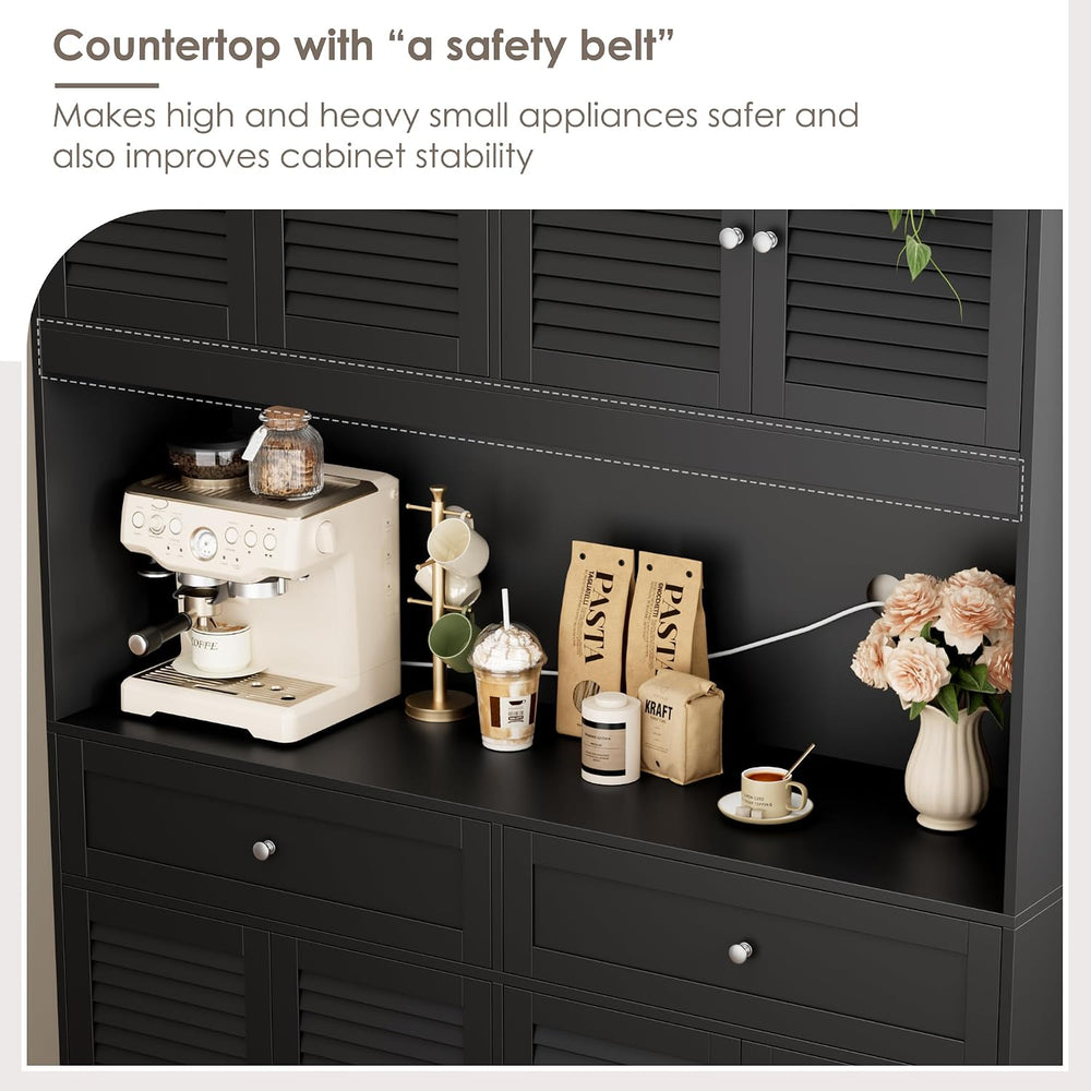 HIFIT 71“HX55“W Kitchen Hutch, Farmhouse Pantry Cabinet for Food Storage | La...