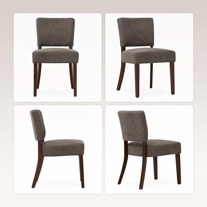 COLAMY Mid Century Modern Dining Chairs Set of 4, Upholstered Kitchen Chairs ...