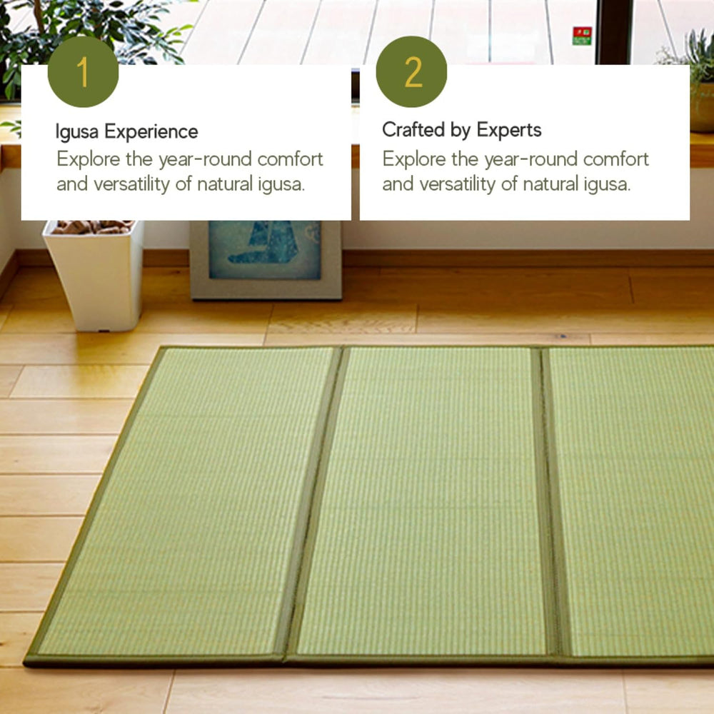 MIINA Japanese Traditional Tatami Mat, Igusa (Rush Grass) Floor Mattress, Fut...