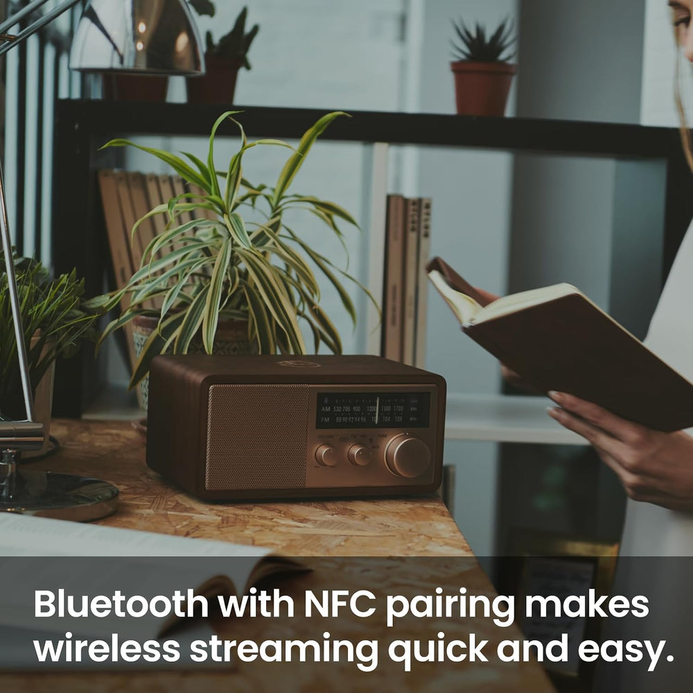 Sangean WR-16SE 45th Anniversary AM/FM/Bluetooth Radio, Dark Walnut Wood