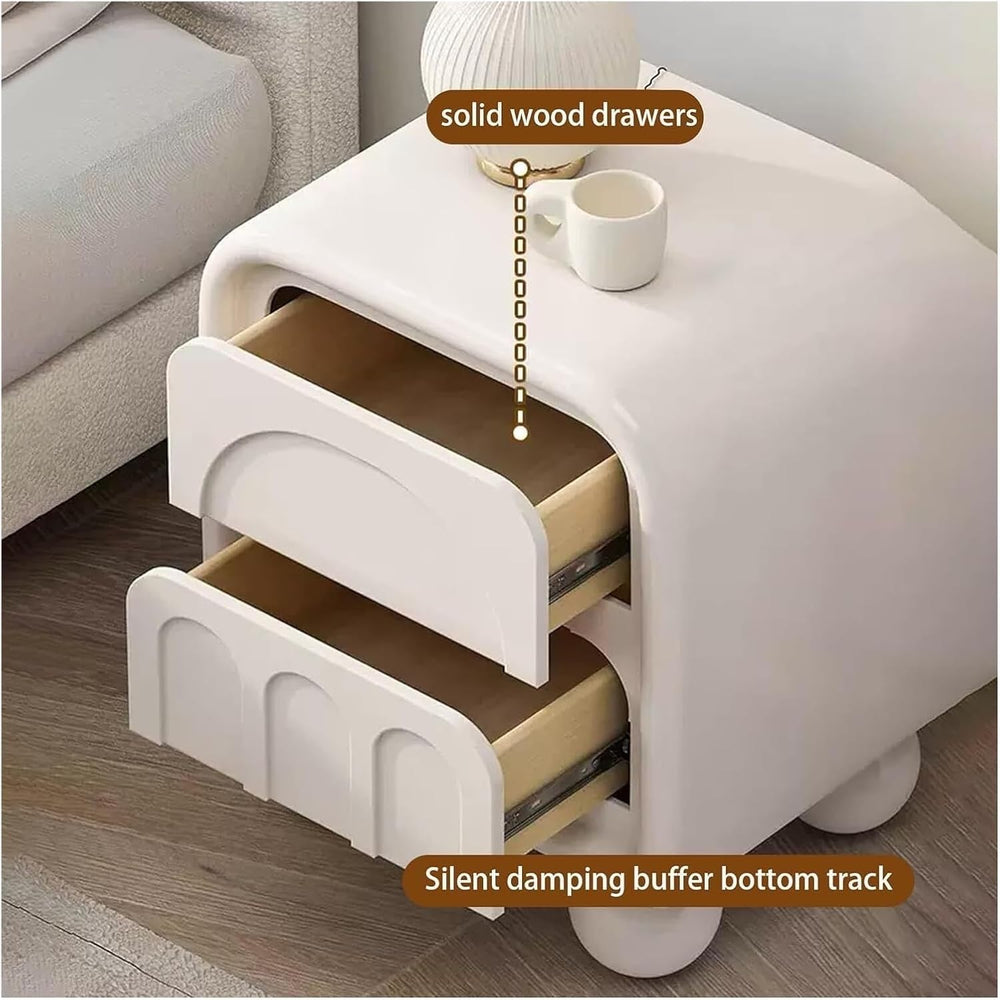 Nightstand, Night Stand, Bedside Table W/2 Wooden Drawers Modern Night Stand ...