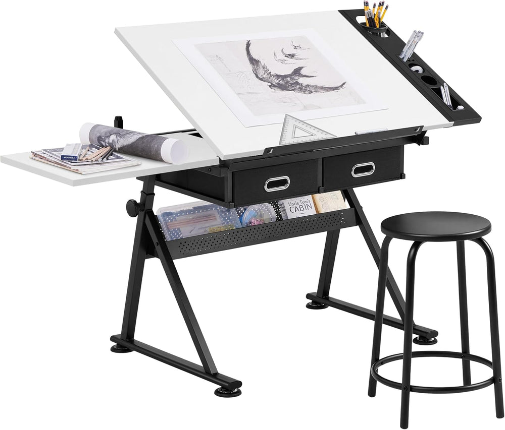 Topeakmart Drafting Table for Artists, Height Adjustable Drawing Draft Desk