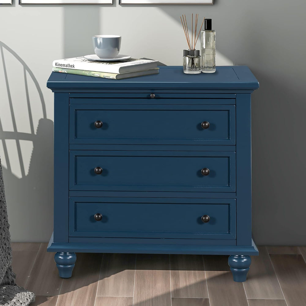 Accent 28" Tall Side Table Nightstand with Storage 3 Drawers, Modern Bed...
