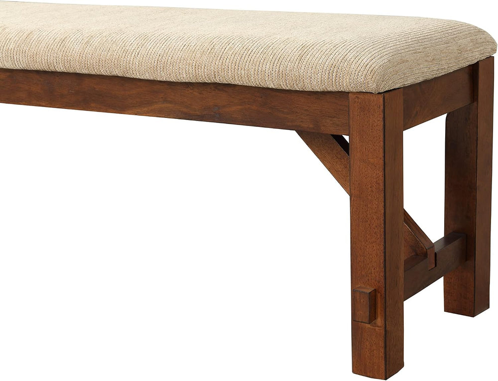 Solid Wood Dining Bench for Kitchen and Dining Room, Rustic Farmhouse Style w...
