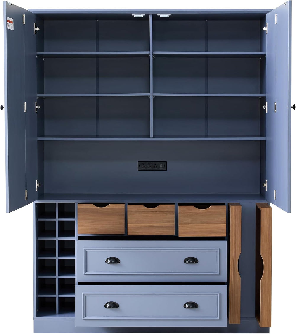 LUMISOL Farmhouse Kitchen Pantry Cabinet, 71" Tall Freestanding Storage ...