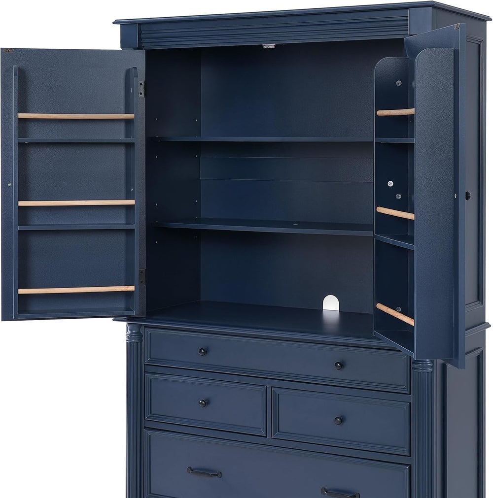 JIVOIT 77.3-inch Tall Large Kitchen Pantry with 6 Door Shelves, 2 Adjustable ...