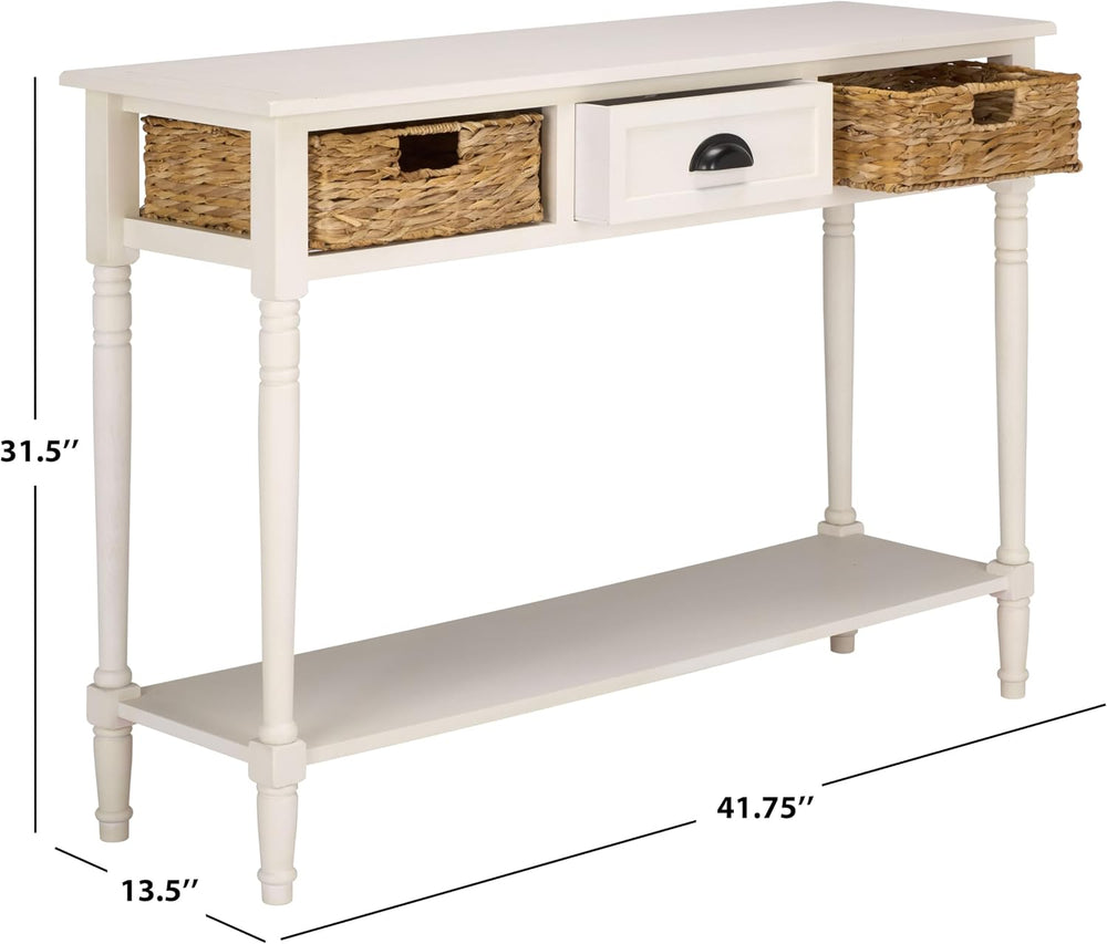 SAFAVIEH Home Collection – Christa Ivory Console Table, 3-Drawer Storage with...