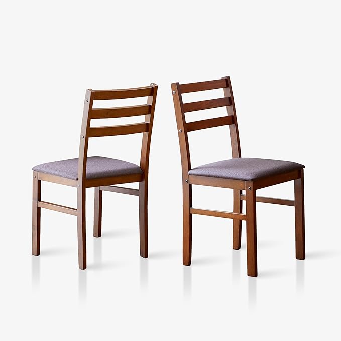 Livinia Seattle Modern Farmhouse Kitchen Dining Room Chair Set of 2, Solid Wo...