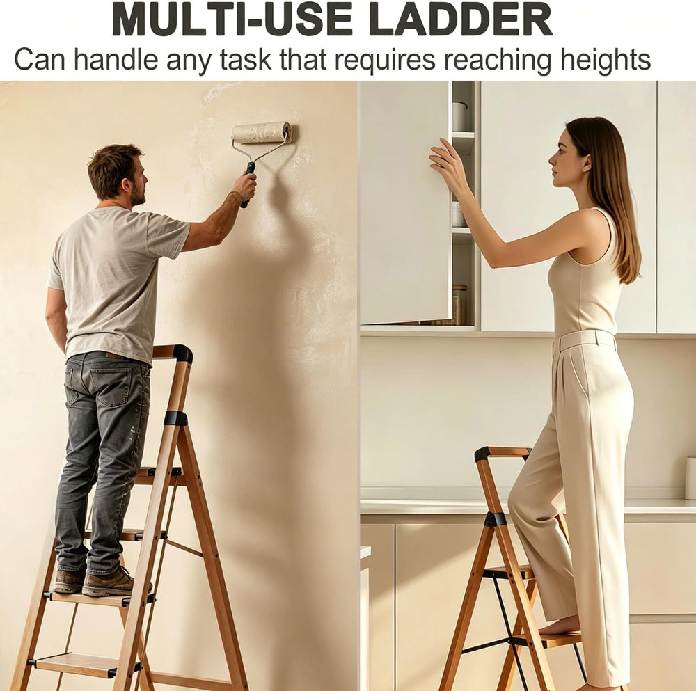 Step Ladder 3-Step Aluminum Folding Ladders