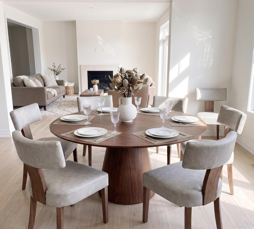 RIVOVA Mid Century Modern Dining Chairs Set of 6 PU Leather Upholstered Dinin...