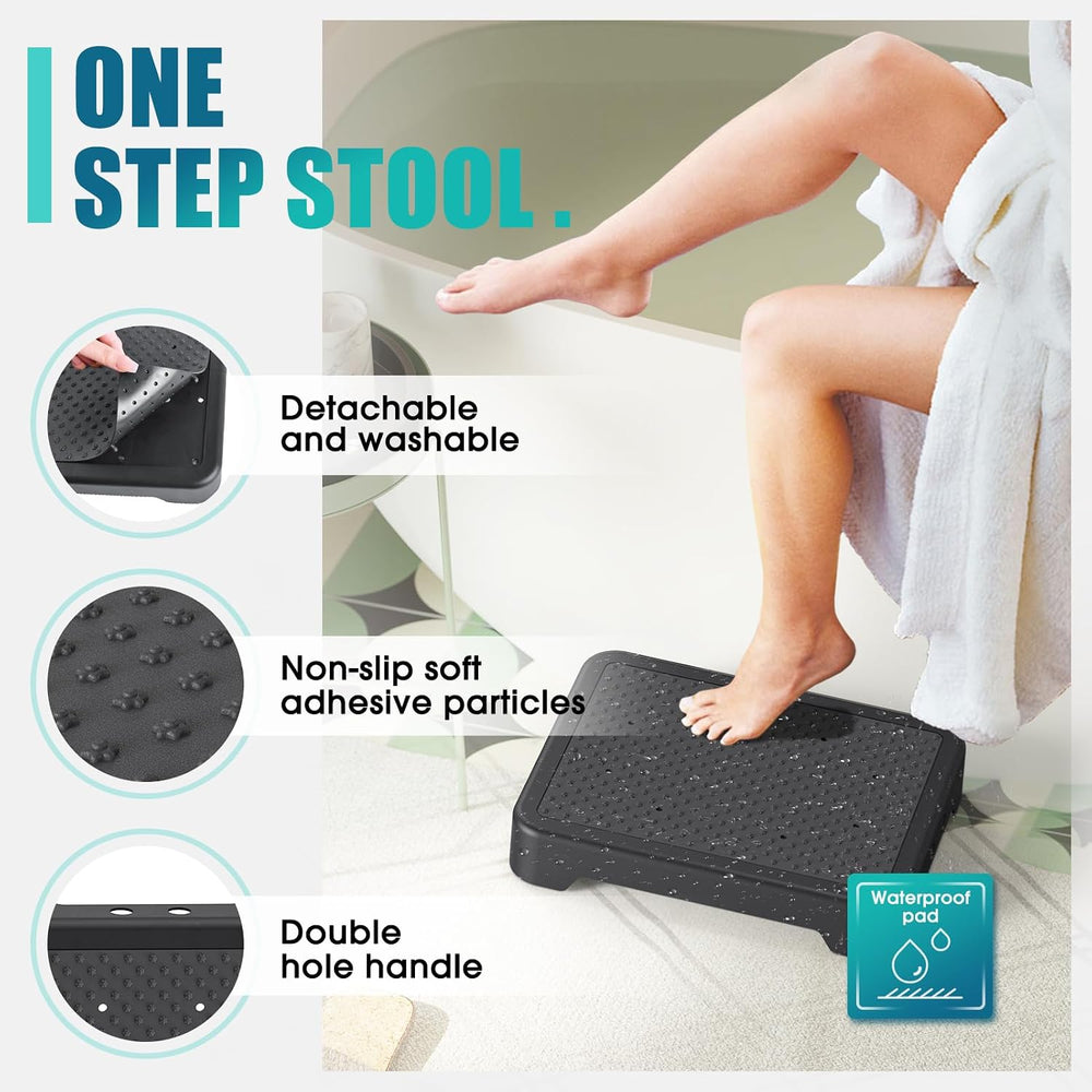 Mobility Step Stool for Adults & Seniors, Indoor/Outdoor Portable Stair A...