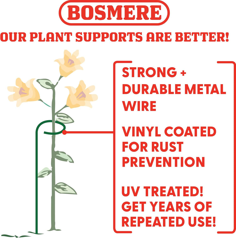Bosmere E533 36-Inch Plant Stem Support with 6-Inch Hoop, 3-Pack