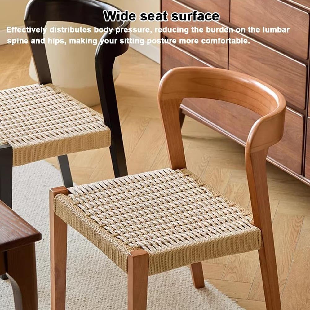 Etlegor Farmhouse Rattan Dining Chairs, Mid Century Wood Kitchen Chairs with ...