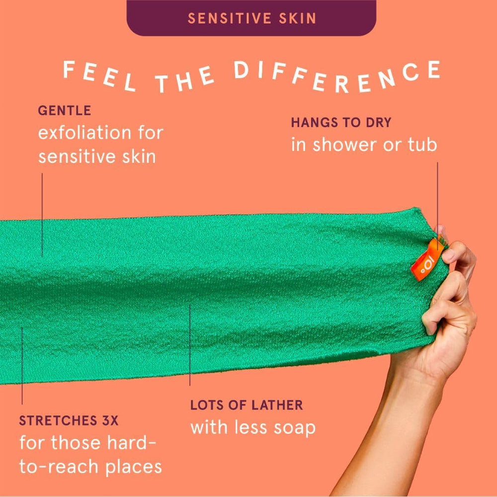 Cleanlogic Bath and Body Exfoliating Stretch Bath/Shower Cloth, Assorted Colo...