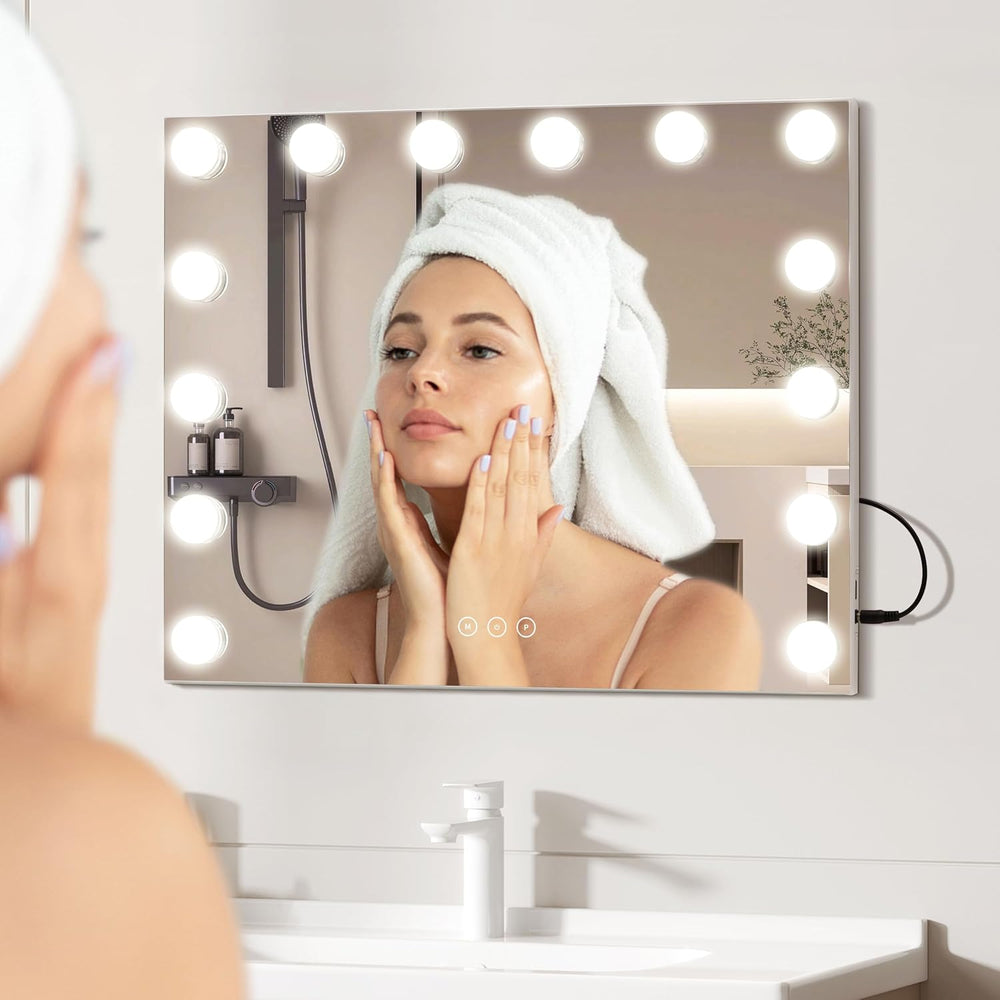 Vanity Mirror with Lights Lighted Makeup Mirror with Dimmable LED Bulbs,3 Col...