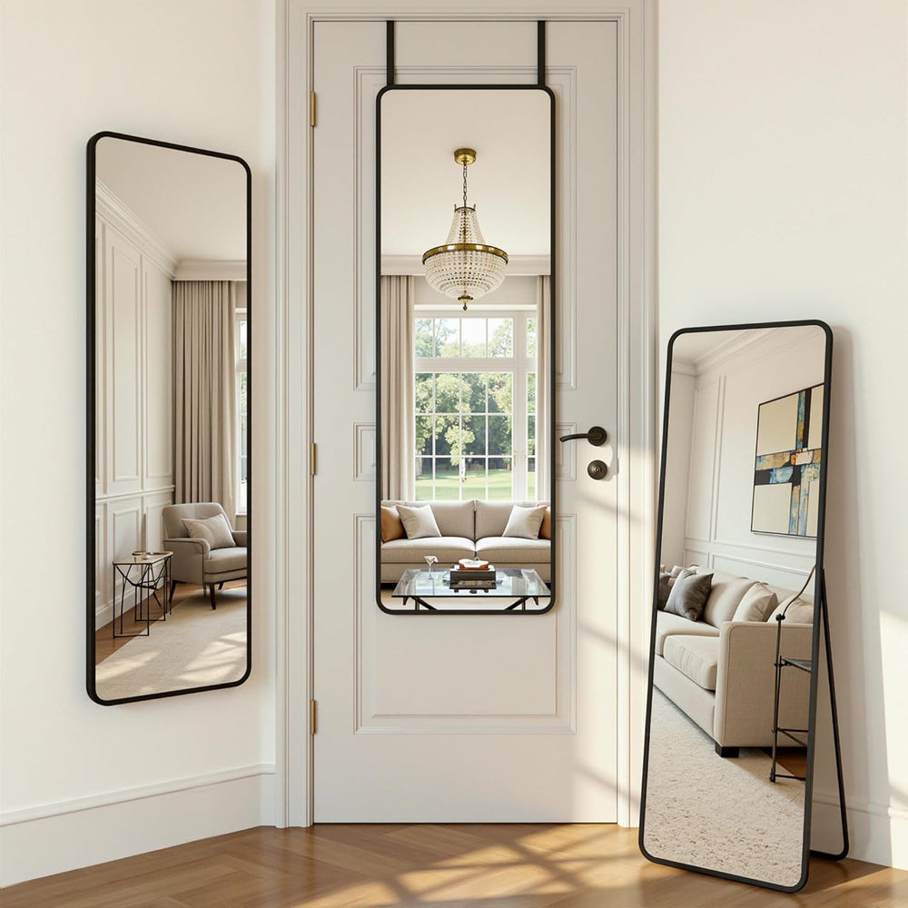 Antok 48" x 14" Full Length Over-the-Door Mirror, Hanging Mirror, B...
