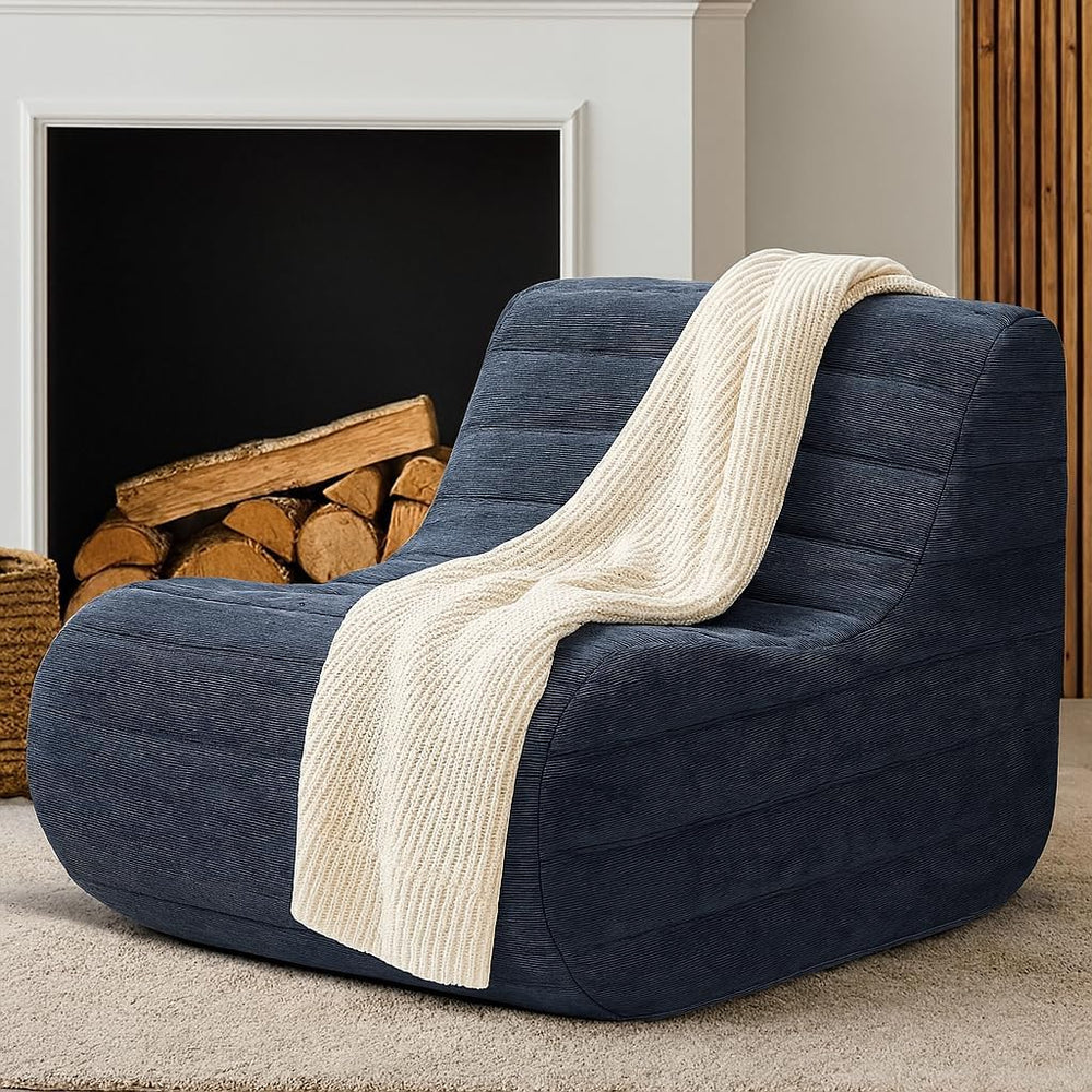 Memory Foam Bean Bag Chair, Gray | Compact Lazy Sofa Sack & Floor Couch, ...