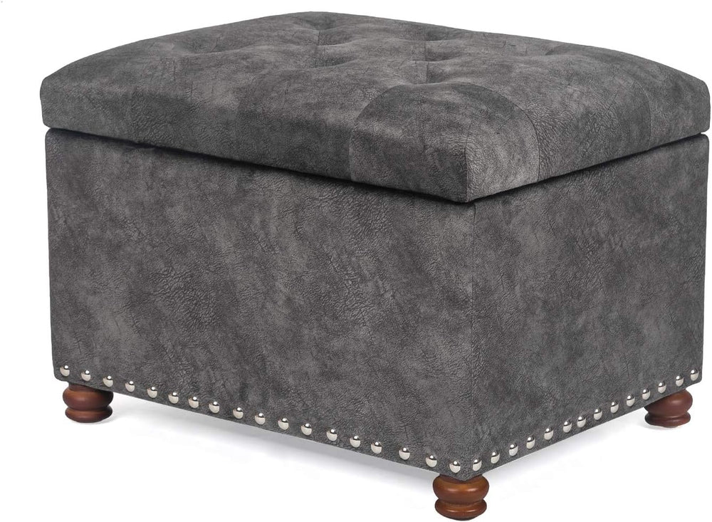 Joveco 24" Rectangular Ottoman with Storage for Living Room, Upholstered...