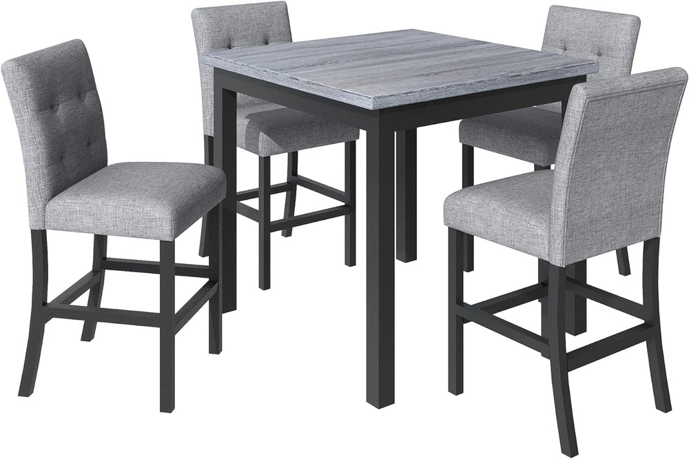 RuiSiSi 5-Piece Counter Height Dining Table Set for 4, Square Dining Table wi...