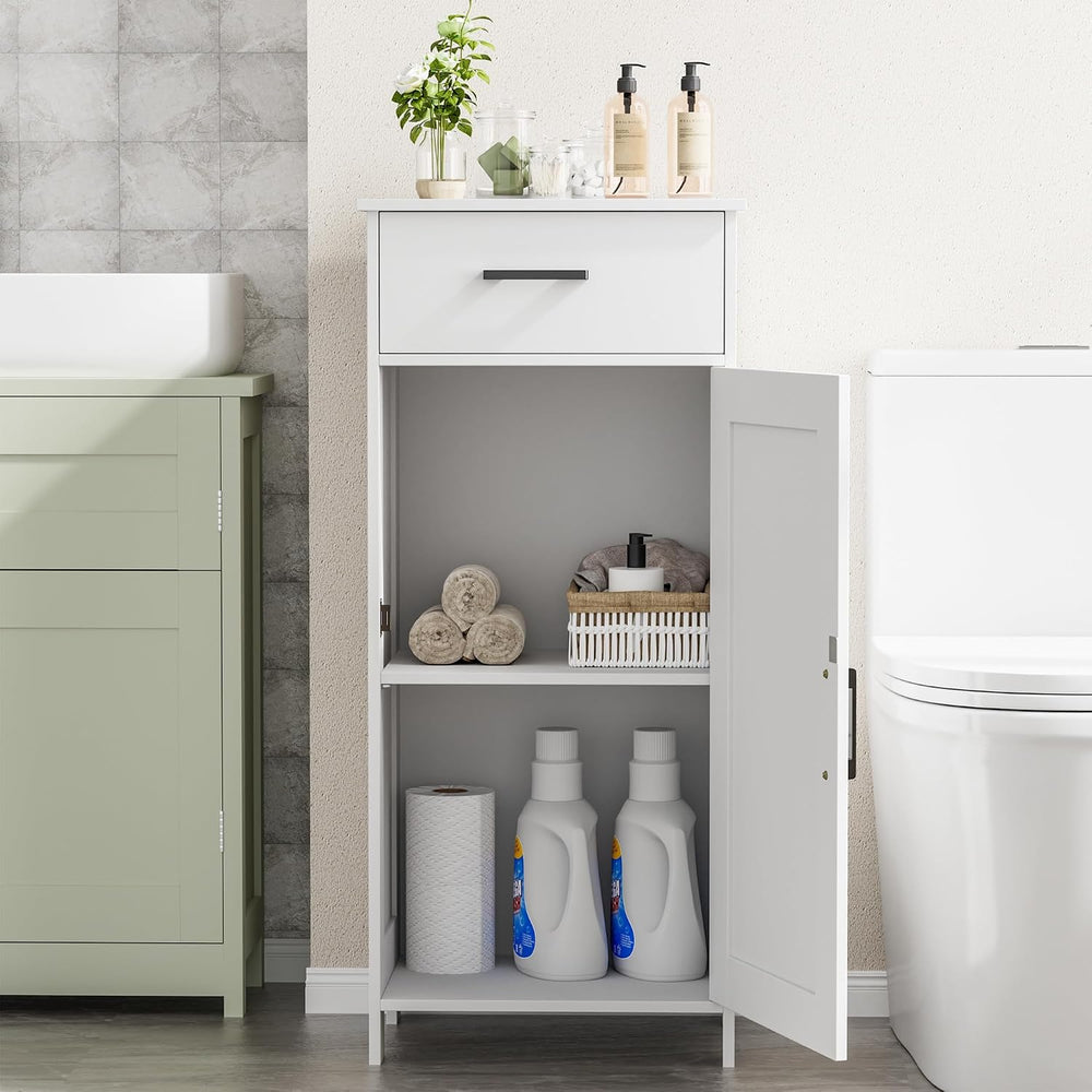 Bathroom Storage Cabinet with Drawer & Adjustable Shelf