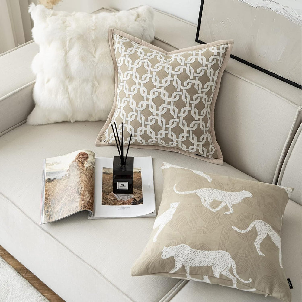 Croker Horse 20x20'' Inches Throw Pillow Cushion Cover - Leopard Patt...