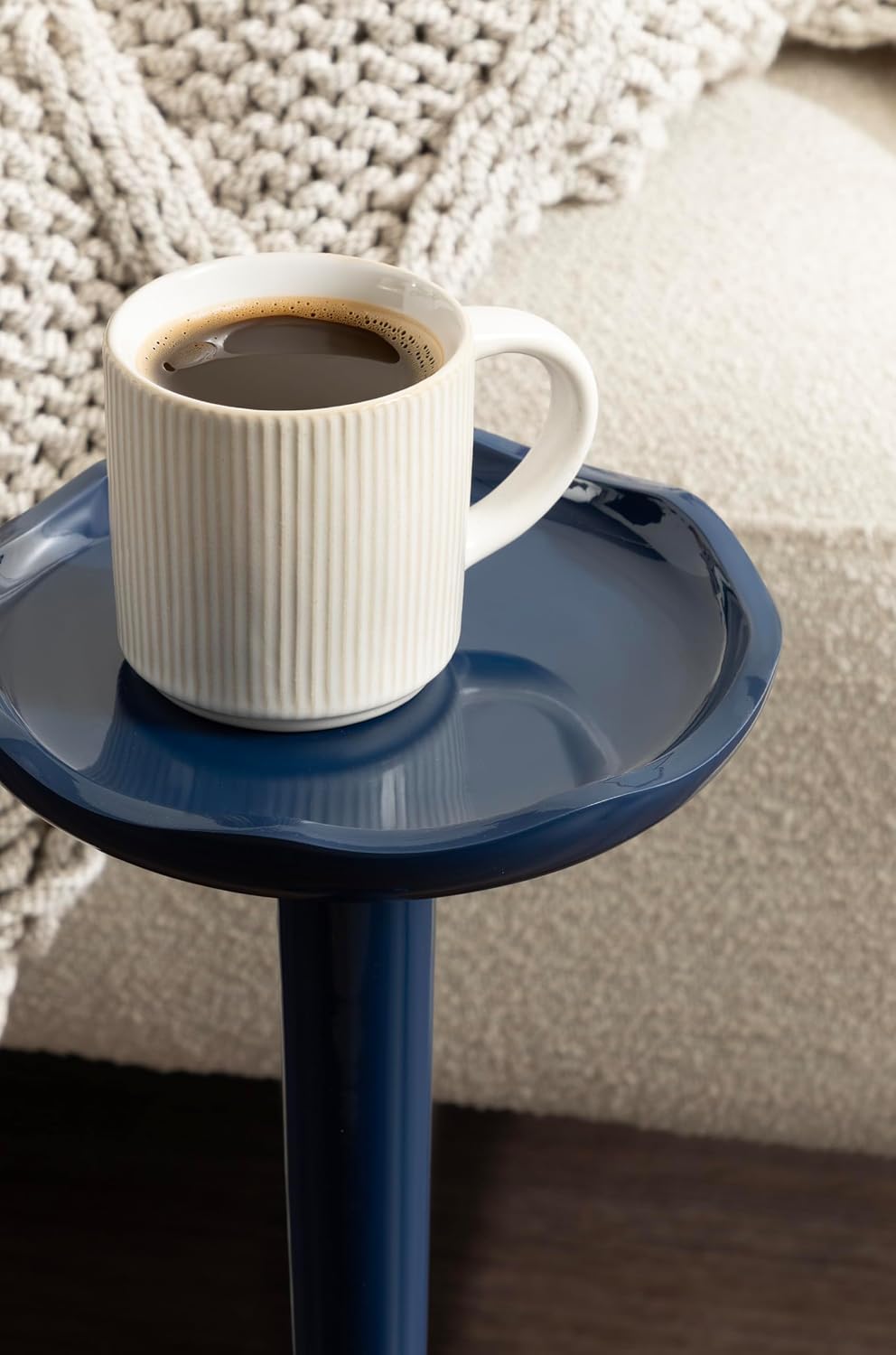 Kate and Laurel Alessia Modern Decorative Round Drink Table, 8 x 8 x 22, Navy...