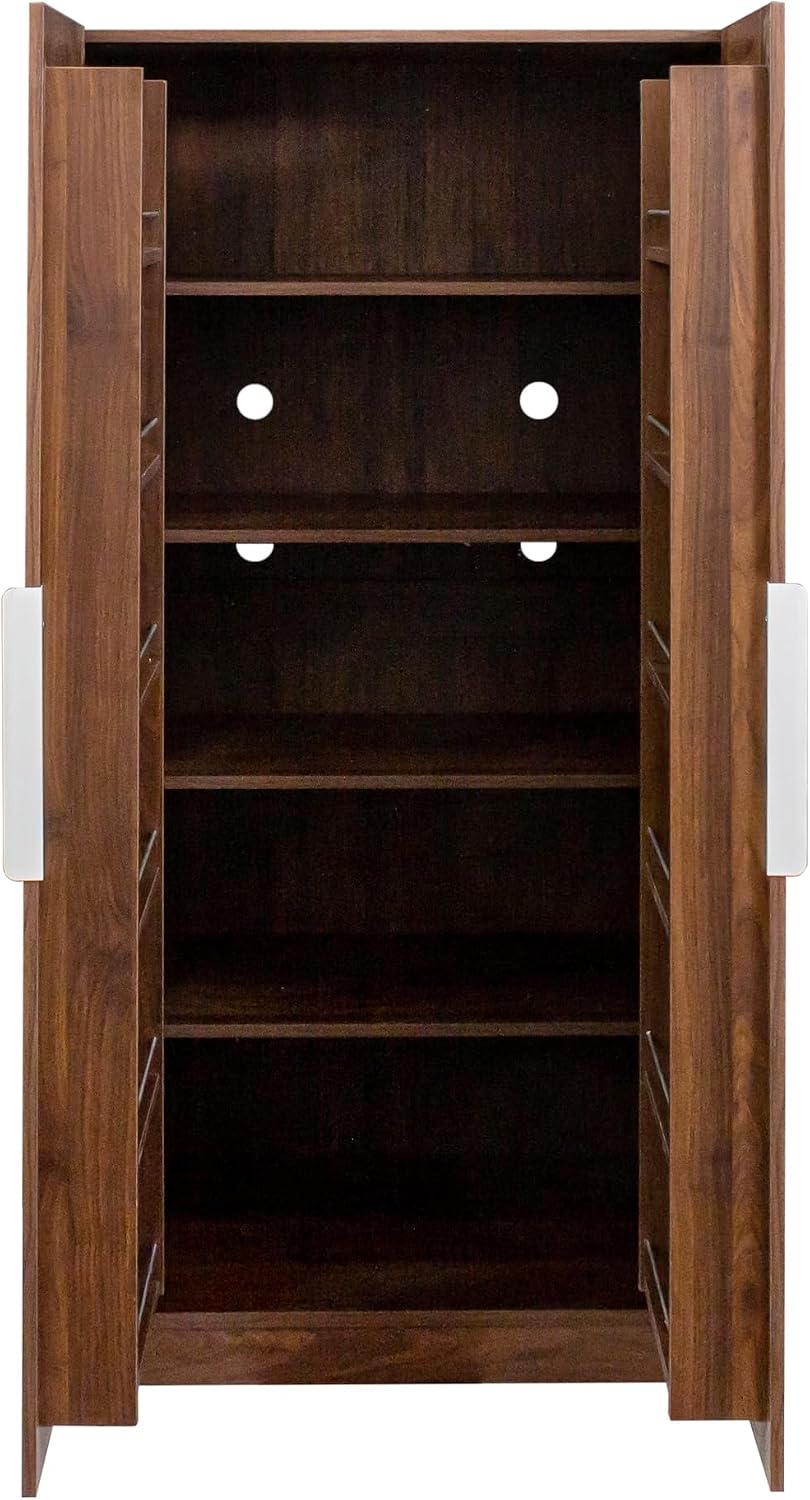 62.9" Kitchen Pantry Cabinet, Freestanding Storage Cabinet with Doors an...