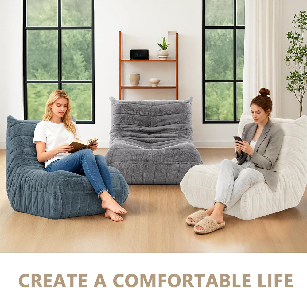Bean Bag Chair for Adults, Giant Bean Bag Sofa Oversized Beanbag Chairs, Fire...