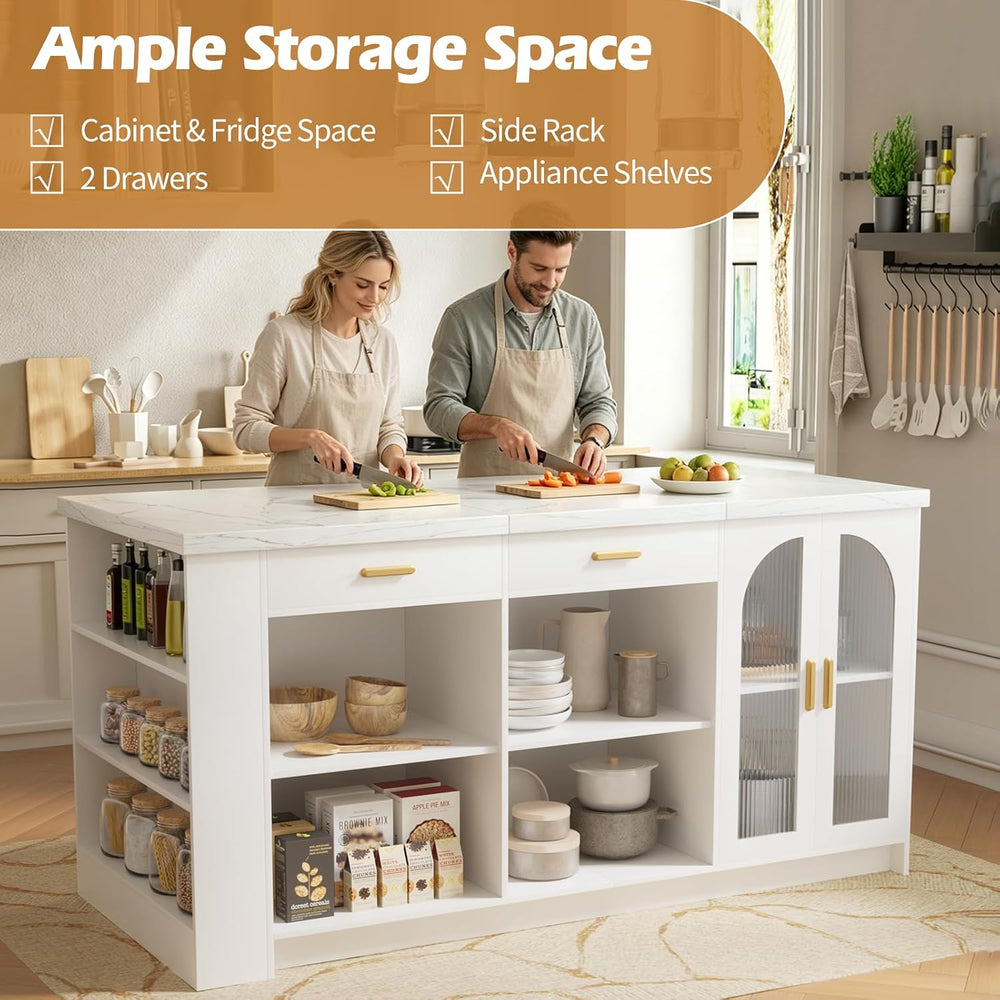 Dining Table for 4–6, 71"x 35.4" Large Marble Kitchen Dining Room T...