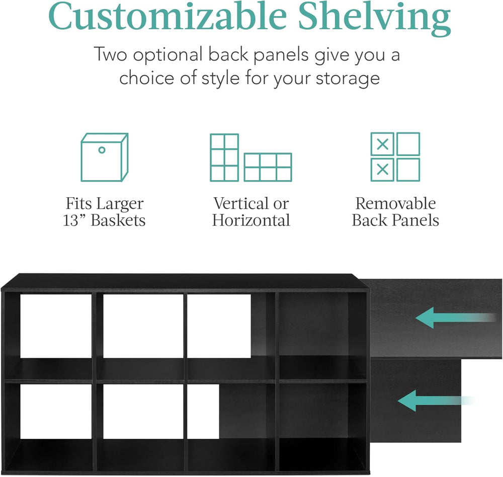 Best Choice Products 8-Cube Storage Organizer, 13.5in Shelf Opening, Bookcase...