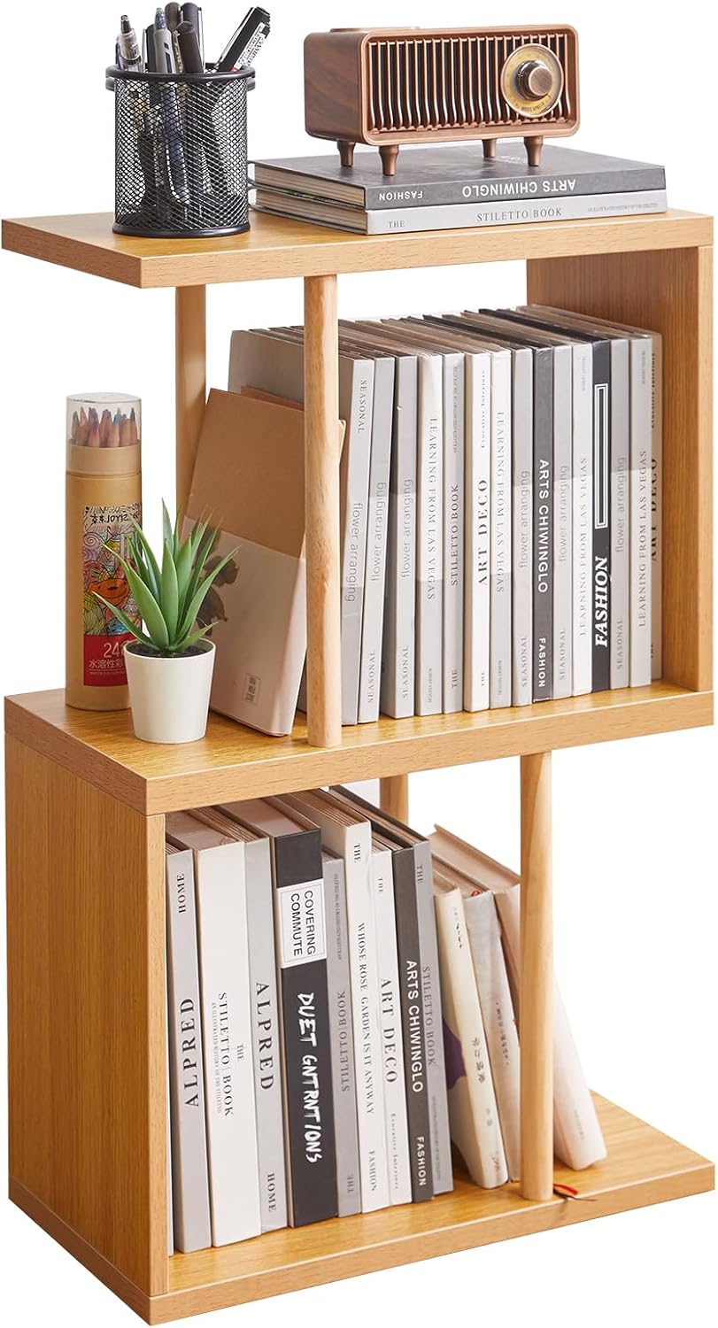 Aibiju 3-Tiered S-Shaped Side Table for Small Spaces, Freestanding Side Table...